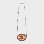 CROSSBODY OVAL PURSE CUIR TRIOMPHE IN TEXTILE AND CALFSKIN NATURAL / TAN - Image 5